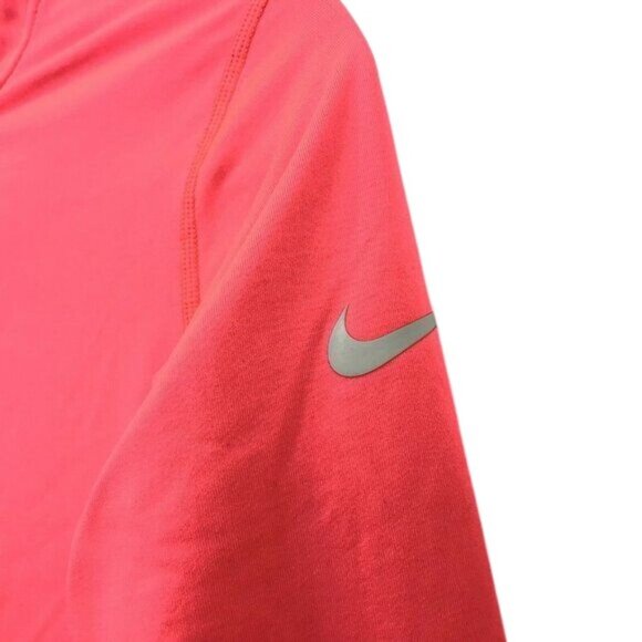 Nike Pro Dri-Fit Womens Coral Quarter Zip Long Sleeve Pullover Size M Sweater - Picture 6 of 7
